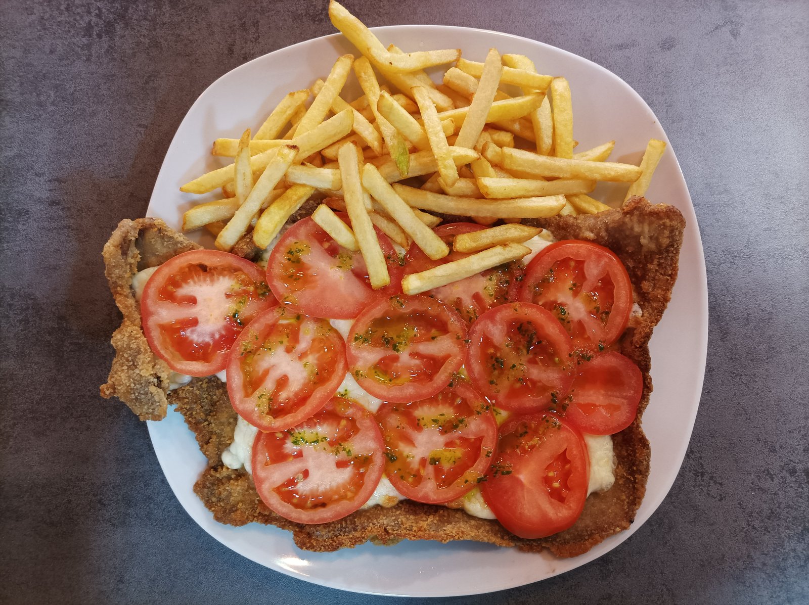 Milanesa Napolitana con patatas